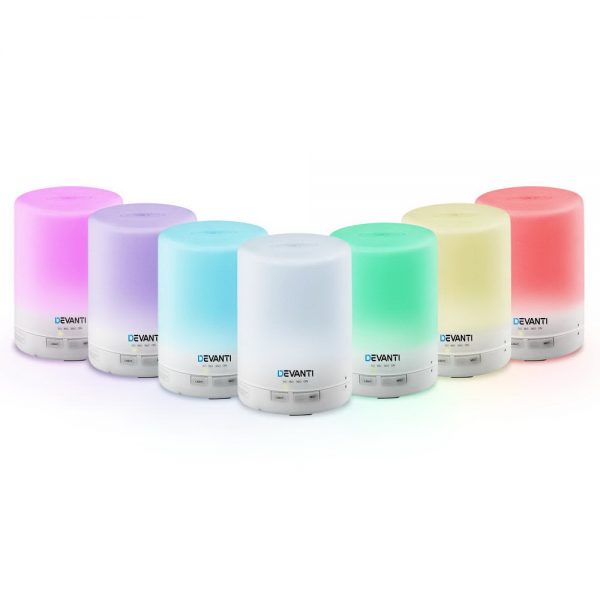 DEVANTi Aroma Diffuser Air Humidifier Night Light White 300ml