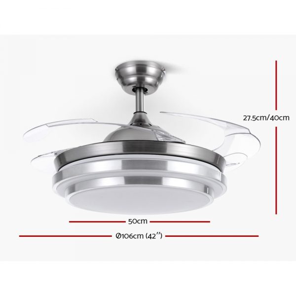 Devanti 42'' Ceiling Fan Light With Remote Control Fans Lamp Modern Retractable Blade