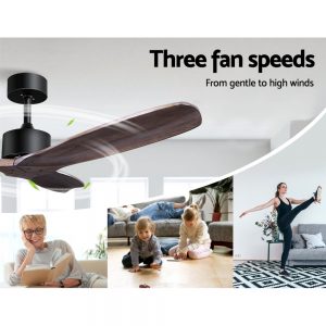 Devanti 52'' Ceiling Fan With Remote Control Fans 3 Wooden Blades Timer 1300mm
