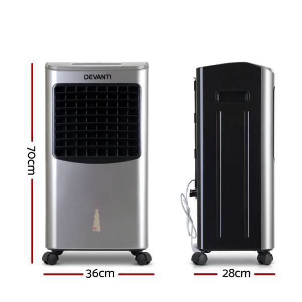 Devanti Portable Evaporative Air Cooler - Silver