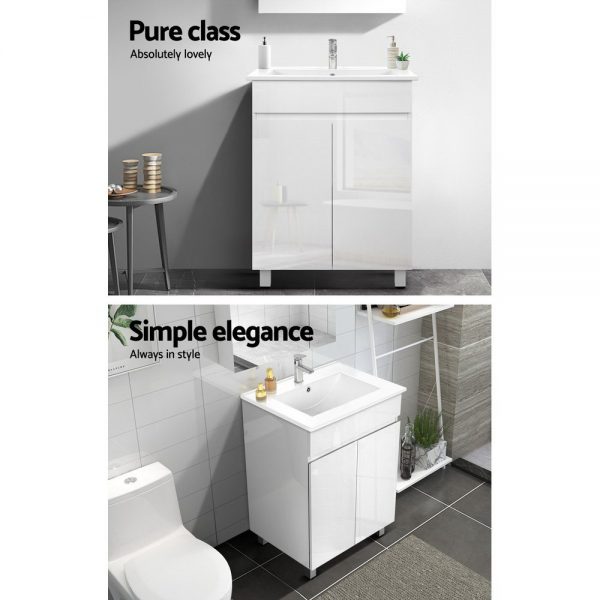 Cefito 600mm Bathroom Vanity Cabinet Unit Wash Basin Sink Storage Freestanding White