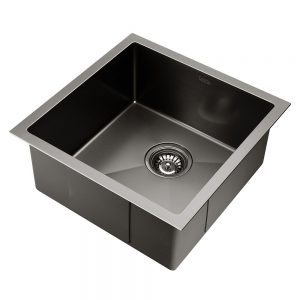 Cefito Stainless Steel Kitchen Sink 440X440MM Under Topmount Sinks Laundry Bowl Black