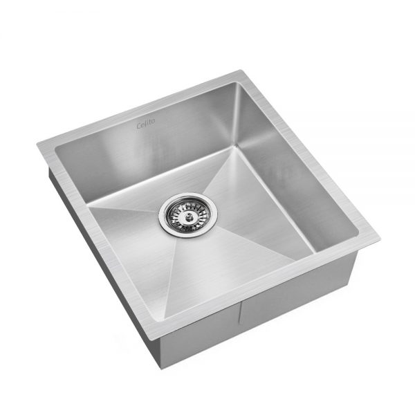 Cefito Stainless Steel Kitchen Sink 440X450MM Nano Under Topmount Sinks Laundry Silver