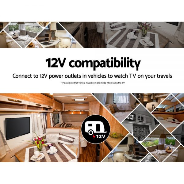 Devanti 24 Inch LED TV Combo Built-In DVD Player DC 12V Caravan Boat USB