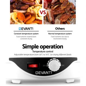 Devanti Food Dehydrator with 5 Trays - White