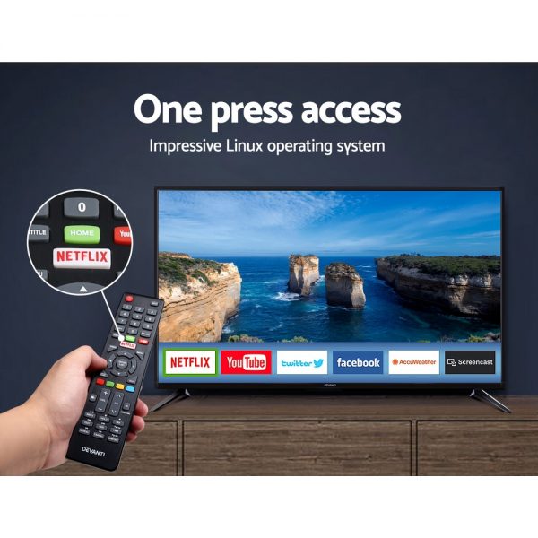 Devanti Smart TV 32 Inch LED TV 32 HD LCD Slim Screen Netflix Youtube 169