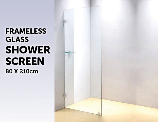 800 x 2100mm Frameless 10mm Safety Glass Shower Screen