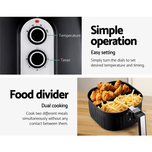 Devanti 7L Oil Free Air Fryer - Black - Image 4