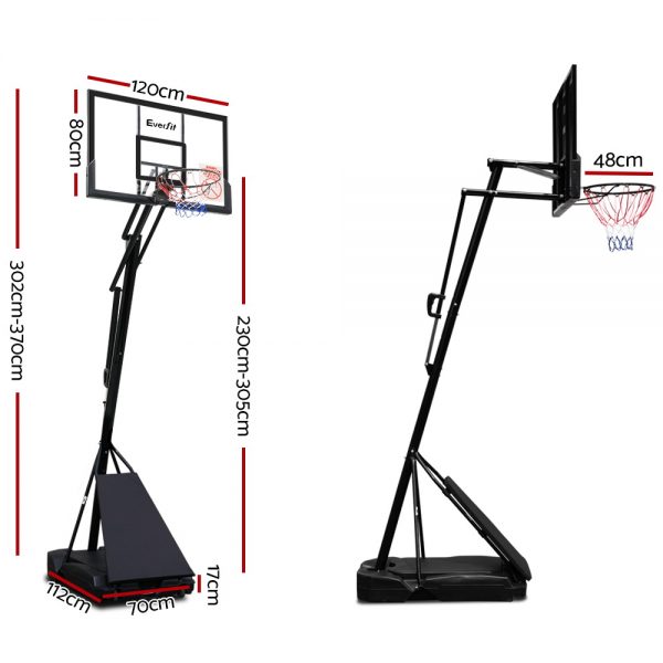 Everfit Pro Portable Basketball Stand System Ring Hoop Net Height Adjustable 3.05M - Image 2