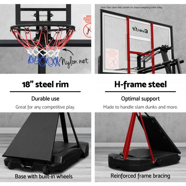 Everfit Pro Portable Basketball Stand System Ring Hoop Net Height Adjustable 3.05M - Image 4