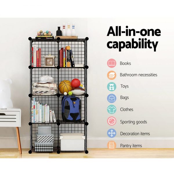 16 Cube Metal Wire Storage Cabinet - Black - Image 5