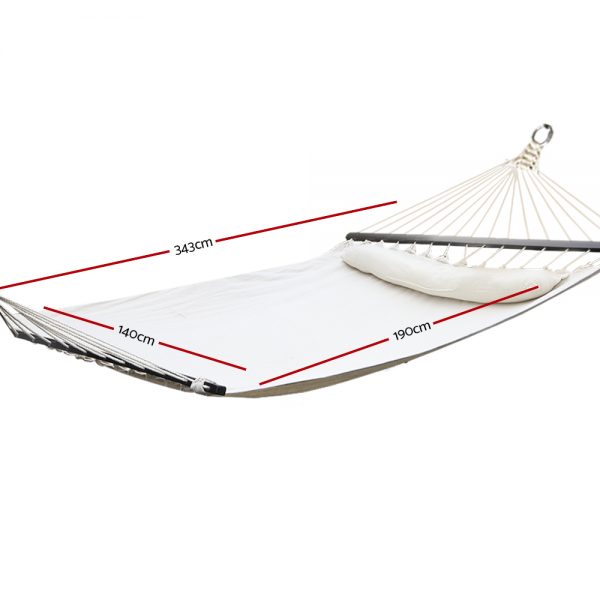 Gardeon Swing Double Hammock Bed Cream - Image 2