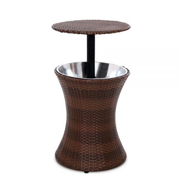 Gardeon Outdoor Bar Table Patio Pool Cooler Ice Bucket Wicker Coffee Picnic Party