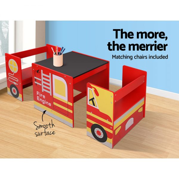 Keezi Kids Fire Truck Table & Chair Set - Image 5