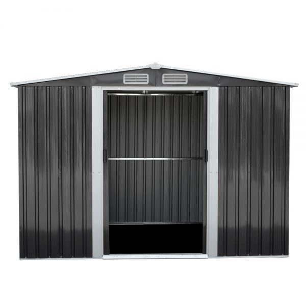 Giantz 2.57 x 3.12m Garden Shed with Roof - Grey - Image 3