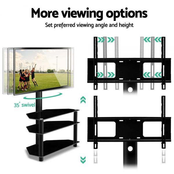 Artiss 3 Tier Floor TV Stand with Bracket Shelf Mount - Image 5