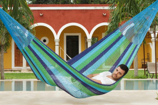 King Size Outdoor Cotton Hammock in Oceanica