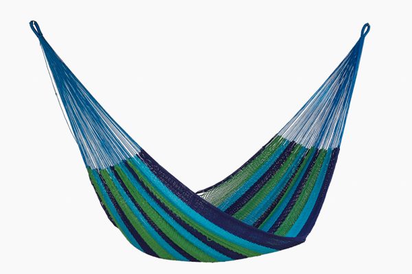 King Size Outdoor Cotton Hammock in Oceanica - Image 4