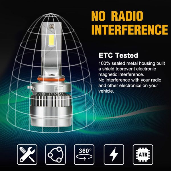 Pair LED Headlight Kit Driving Lamp CSP 9005 High Low Beam Canbus ERROR FREE - Image 6