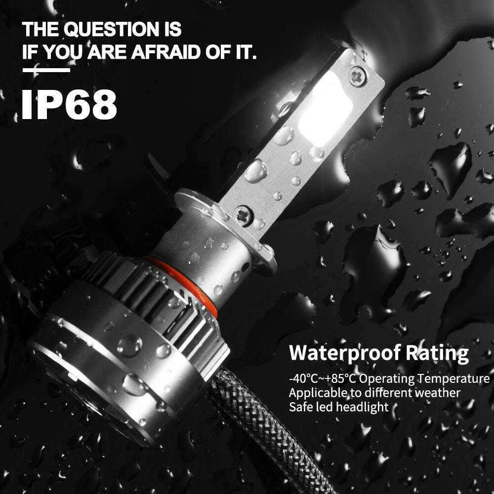 Pair LED Headlight Kit Driving Lamp CSP H1 High Low Beam Canbus ERROR FREE - Image 3