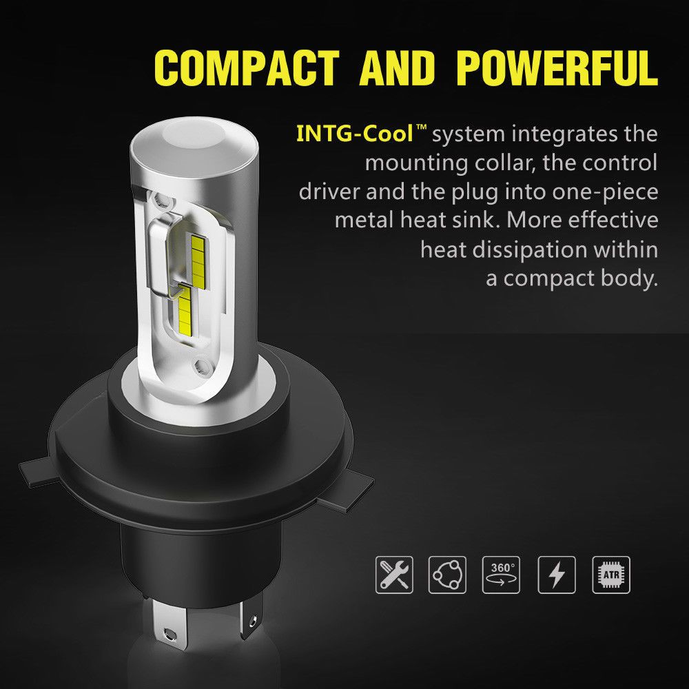 Pair LED Headlight Kit Driving Lamp H4 HB2 9003 High Low Beam 12000LM pair - Image 6