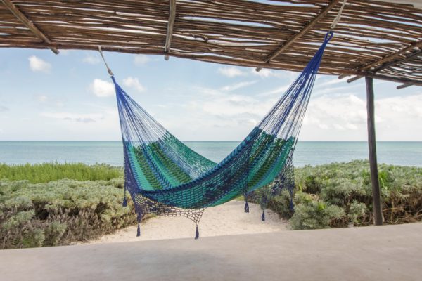 Deluxe Outdoor Cotton Mexican Hammock  in Caribe  Colour - Image 5