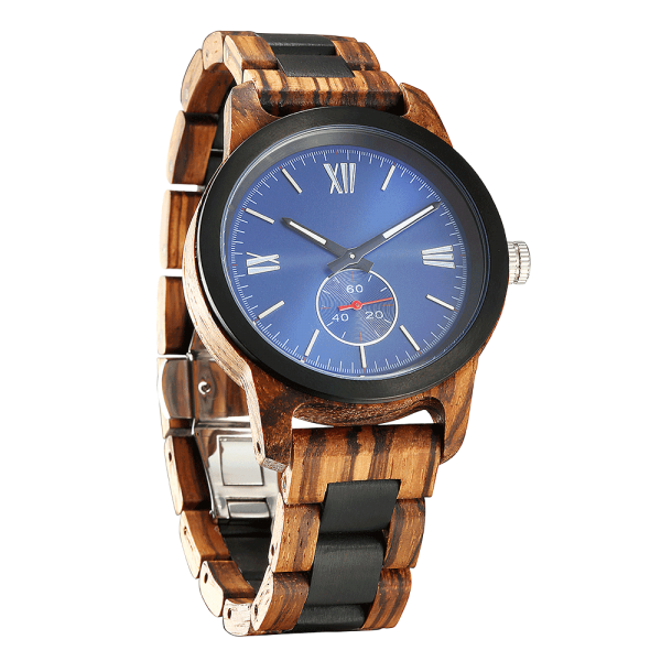 Handcrafted Zebra Ebony Wood Watch - Best Gift Idea!