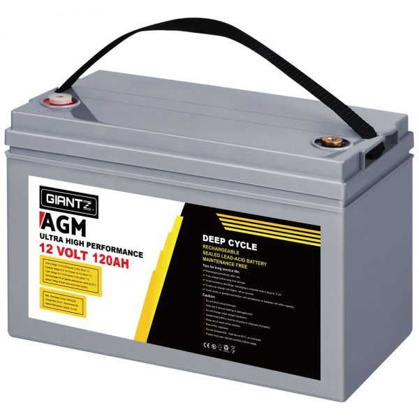 Giantz AGM Deep Cycle Battery 12V 120Ah Marine Sealed Power Portable Box Sola - Image 3