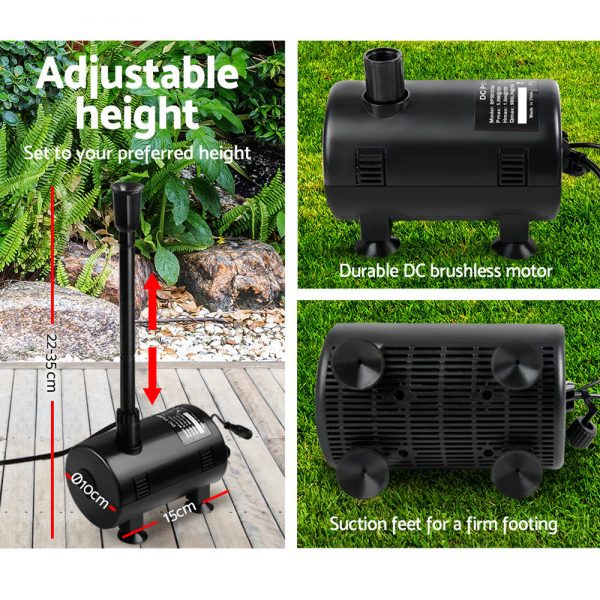 Gardeon 650L/H Submersible Fountain Pump with Solar Panel - Image 3