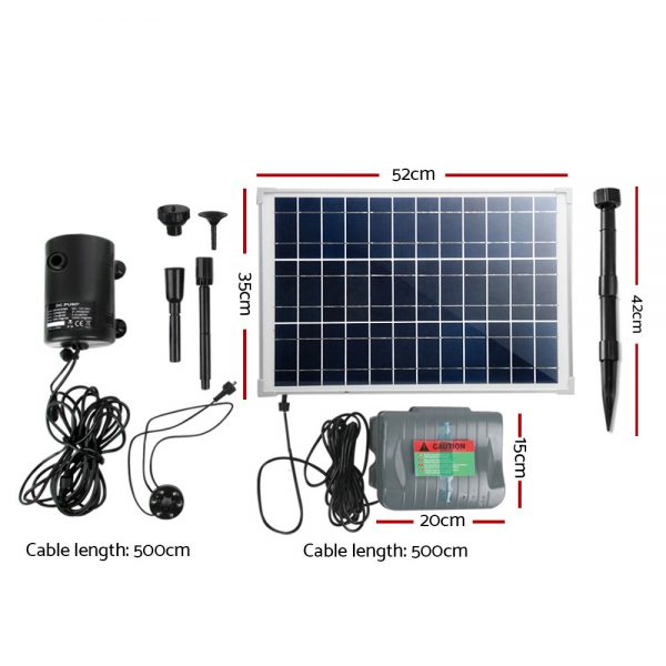 Gardeon 1600L/H Submersible Fountain Pump with Solar Panel - Image 2