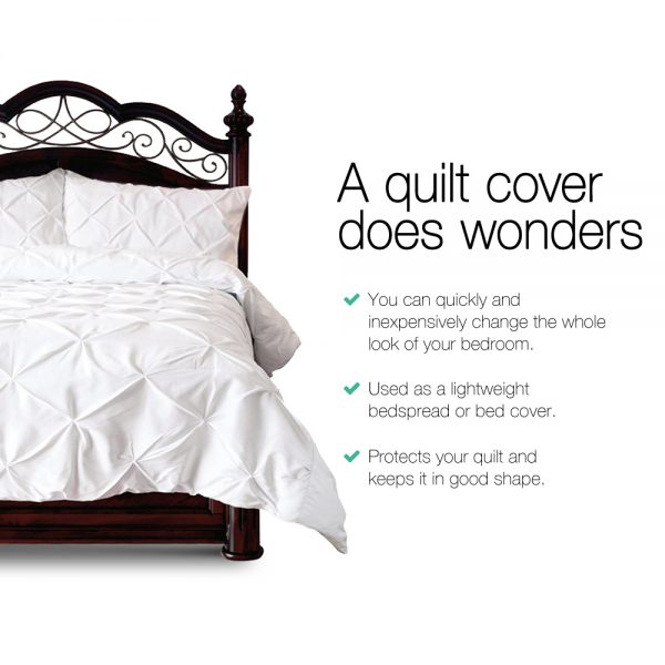 Giselle Bedding King Size Quilt Cover Set - White - Image 3