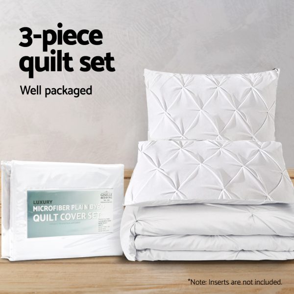 Giselle Bedding King Size Quilt Cover Set - White - Image 5